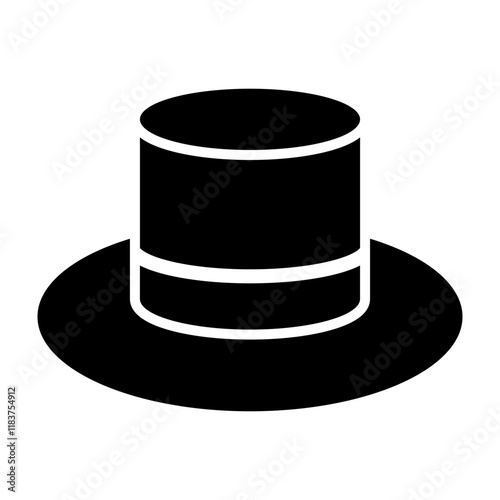 White Hat Glyph Icon Design