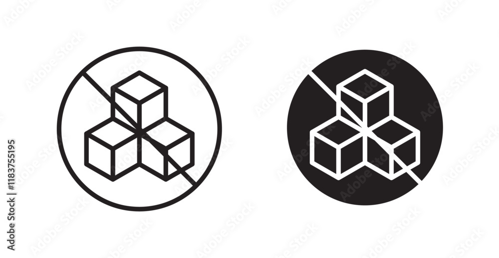 Sugar free icon set vector graphics designs Sugar free icon set vector graphics designs