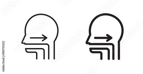 Swallowing reflex icon set vector graphics designs