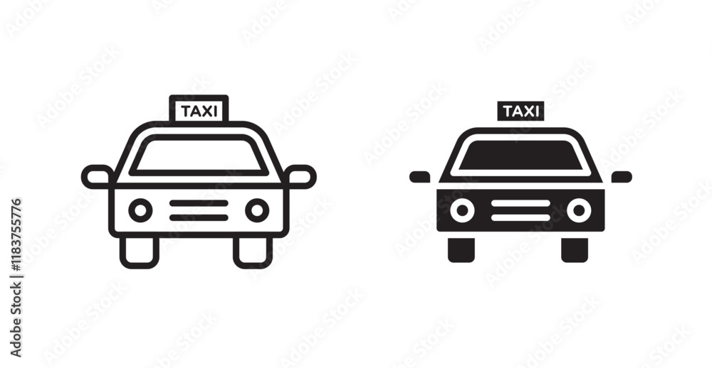 Taxi icon set vector graphics designs Taxi icon set vector graphics designs