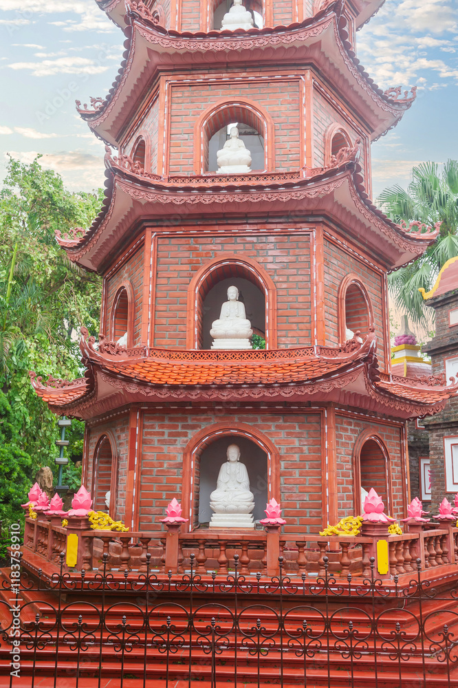 Vietnamese woman and landmark