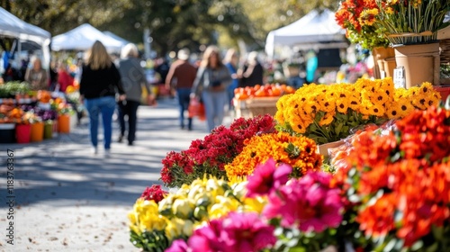Wallpaper Mural Vibrant Autumn Market: A Colorful Celebration of Fall Torontodigital.ca