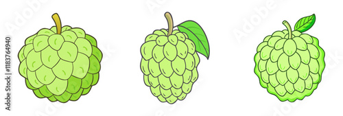 custard apple vector icon, fruit vector illustration - simple illustration of custard apple perfect for logos, and fruit-themed designs.