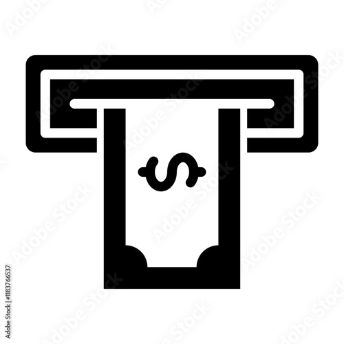 Cash Withdraw Glyph Icon Design