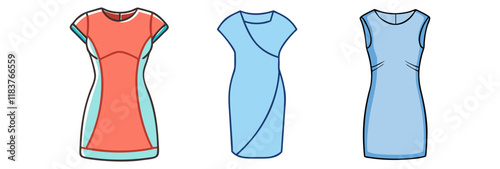 sheath dress vector icon, clothing vector illustration - simple illustration of sheath dress perfect for logos, and clothing-themed designs.