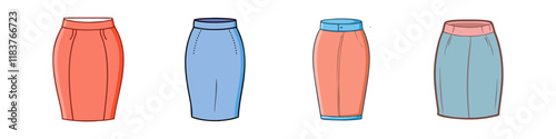 pencil skirt vector icon, clothing vector illustration - simple illustration of pencil skirt perfect for logos, and clothing-themed designs.