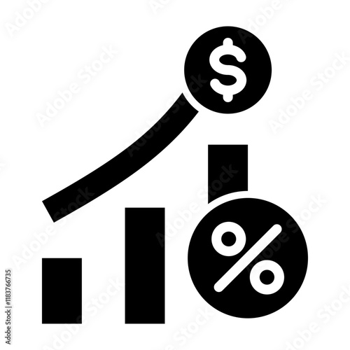 Interest Rate Glyph Icon Design
