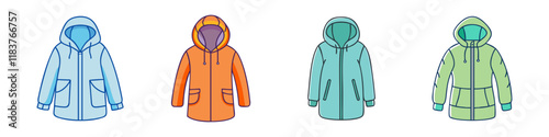 parka vector icon, clothing vector illustration - simple illustration of parka perfect for logos, and clothing-themed designs.
