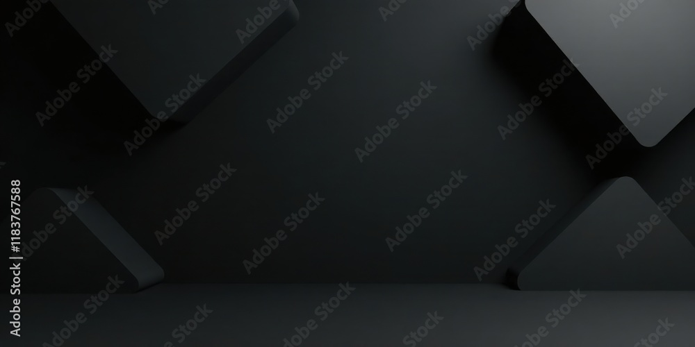 Abstract Dark Background with Geometric Shapes and Shadows Abstract Dark Background with Geometric Shapes and Shadows