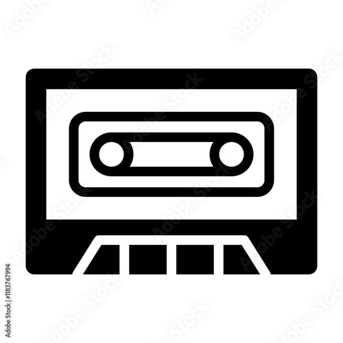 Cassette Glyph Icon Design