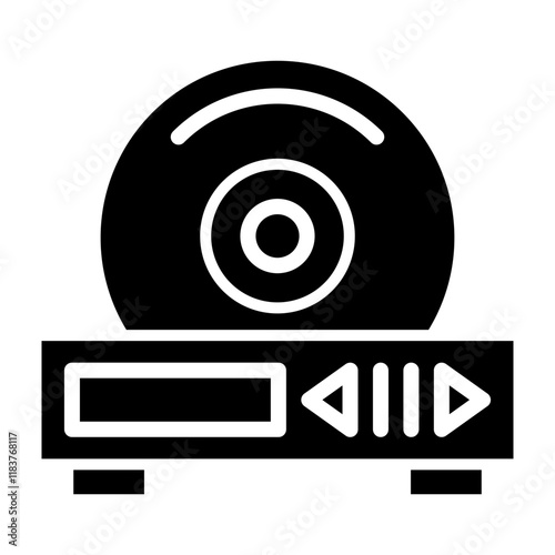 Dvd Player Glyph Icon Design