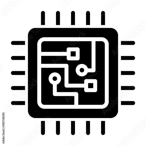 Processor Glyph Icon Design