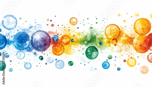 Colorful watercolor bubbles banner, website header