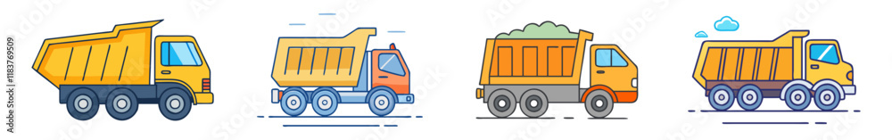 Fototapeta premium dump truck vector icon, vehicles vector illustration - simple illustration of dump truck perfect for logos, and vehicles-themed designs.