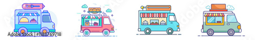 food truck vector icon, vehicles vector illustration - simple illustration of food truck perfect for logos, and vehicles-themed designs.