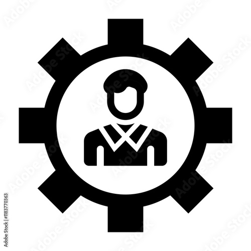 Hr Manager Glyph Icon Design