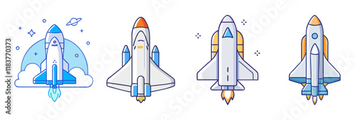 space shuttle vector icon, vehicles vector illustration - simple illustration of space shuttle perfect for logos, and vehicles-themed designs.