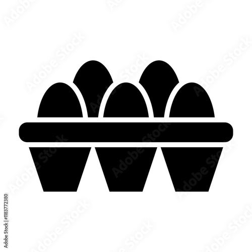 Eggs Basket Glyph Icon Design
