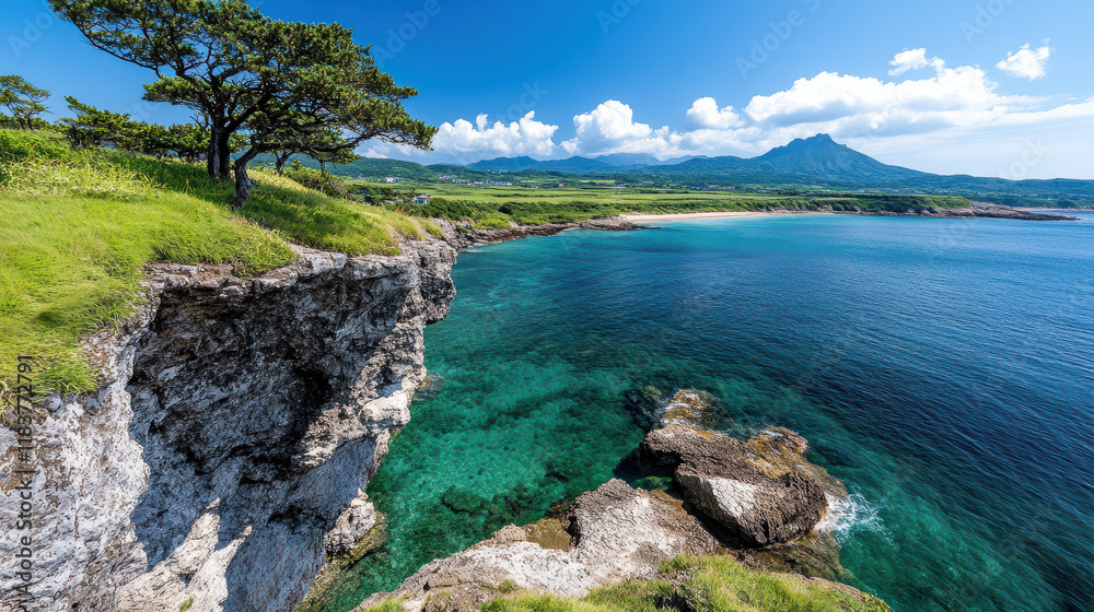 breathtaking coastal view featuring cliffs, clear water, and lush greenery breathtaking coastal view featuring cliffs, clear water, and lush greenery