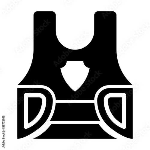 Bullet Proof Vest Glyph Icon Design