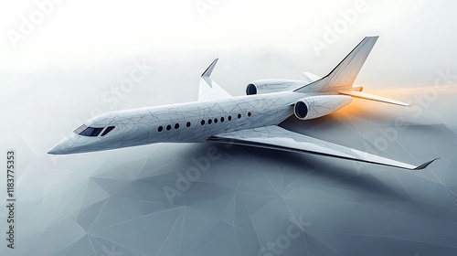 Wallpaper Mural Luxury jet taking off airport runway digital art futuristic aerial view Torontodigital.ca