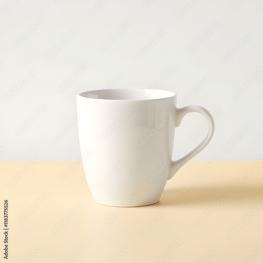 Fototapeta premium white cup on a wooden table