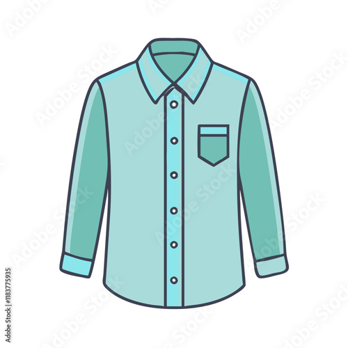 button down shirt vector icon, clothing vector illustration - simple illustration of button down shirt perfect for logos, and clothing-themed designs.