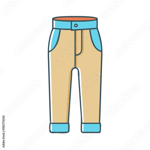 chinos vector icon, clothing vector illustration - simple illustration of chinos perfect for logos, and clothing-themed designs.