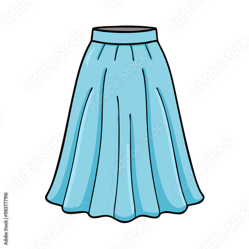 maxi skirt vector icon, clothing vector illustration - simple illustration of maxi skirt perfect for logos, and clothing-themed designs.