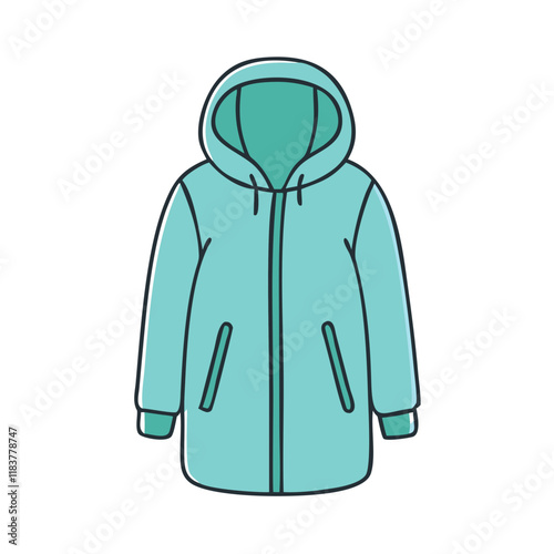 parka vector icon, clothing vector illustration - simple illustration of parka perfect for logos, and clothing-themed designs.