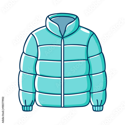 puffer jacket vector icon, clothing vector illustration - simple illustration of puffer jacket perfect for logos, and clothing-themed designs.