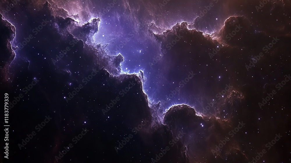 Fototapeta premium **A deep space gradient combining vast black voids