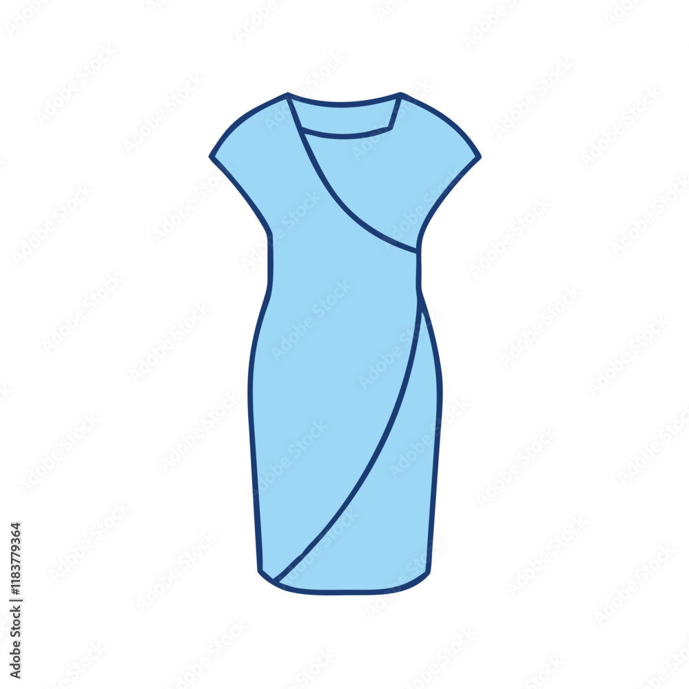 sheath dress vector icon, clothing vector illustration - simple illustration of sheath dress perfect for logos, and clothing-themed designs. sheath dress vector icon, clothing vector illustration - simple illustration of sheath dress perfect for logos, and clothing-themed designs.