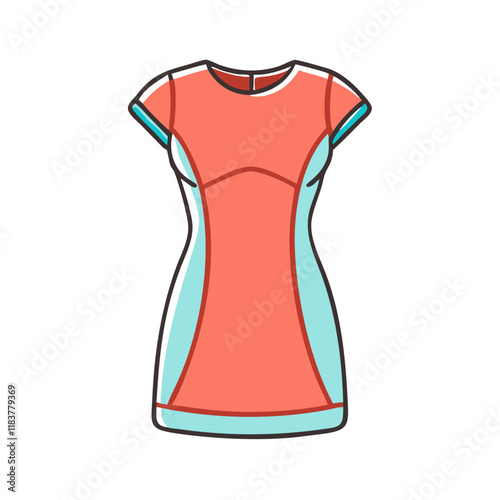 sheath dress vector icon, clothing vector illustration - simple illustration of sheath dress perfect for logos, and clothing-themed designs.