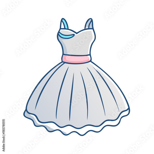 tulle dress vector icon, clothing vector illustration - simple illustration of tulle dress perfect for logos, and clothing-themed designs.