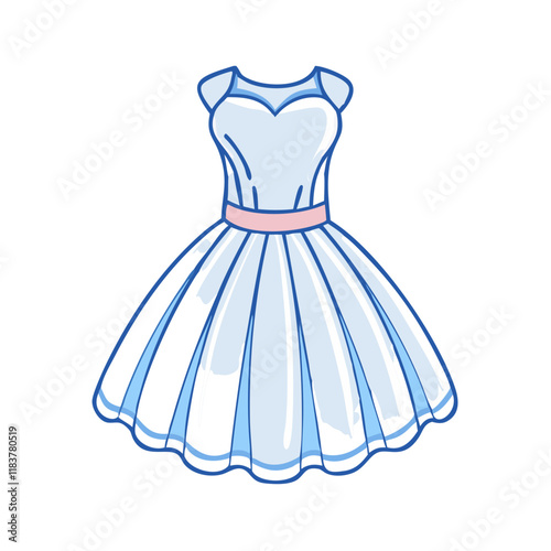 tulle dress vector icon, clothing vector illustration - simple illustration of tulle dress perfect for logos, and clothing-themed designs.