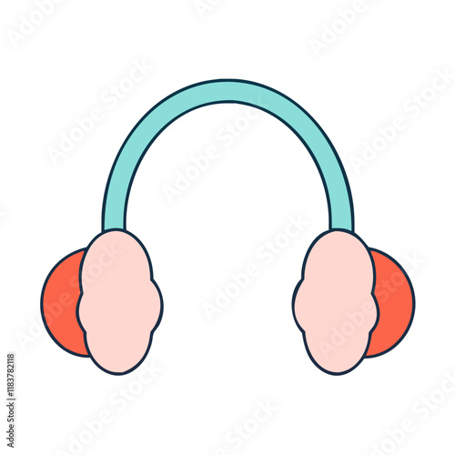 ear muffs vector icon, accessories vector illustration - simple illustration of ear muffs perfect for logos, and accessories-themed designs.
