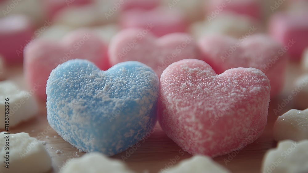 Obraz premium Close Up of Candy Hearts for Valentine Day