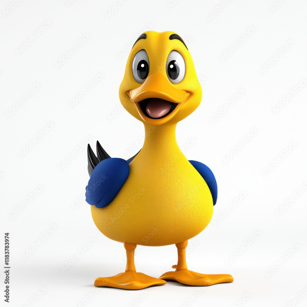 Adorable Yellow Duckling Smiles Brightly! A cheerful, cartoon duck on a plain white background. Adorable Yellow Duckling Smiles Brightly! A cheerful, cartoon duck on a plain white background.
