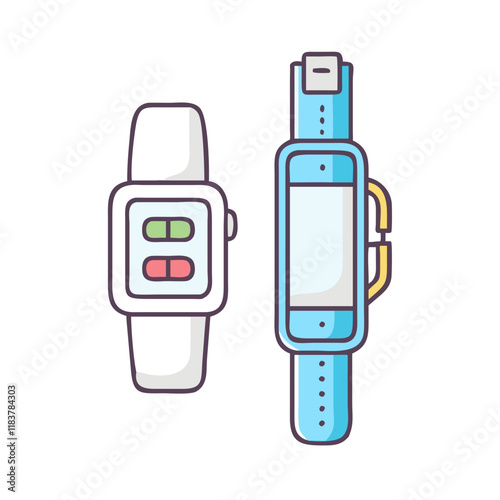 smartwatch bands vector icon, accessories vector illustration - simple illustration of smartwatch bands perfect for logos, and accessories-themed designs.