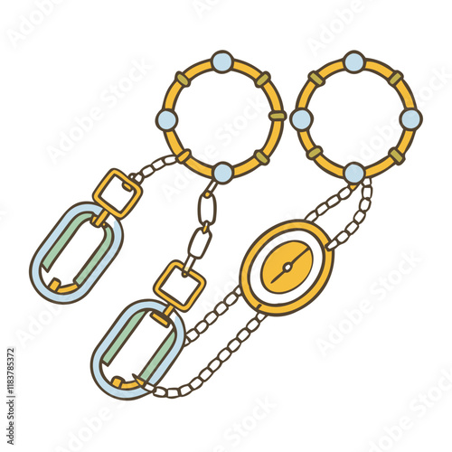 watch chains vector icon, accessories vector illustration - simple illustration of watch chains perfect for logos, and accessories-themed designs.