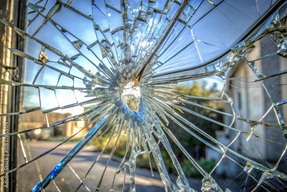 Obraz premium Cracked, damaged glass texture; broken pieces against a stark white backdrop. High resolution.