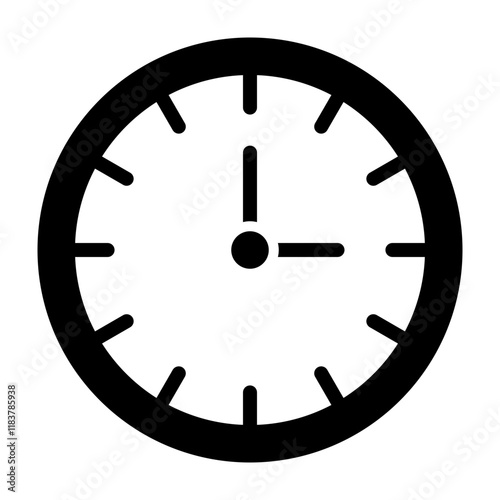 Round Clock Glyph Icon Design