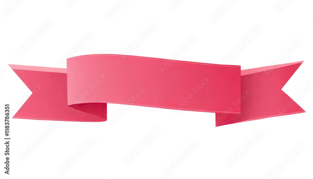 Red ribbon banner, white isolate background Red ribbon banner, white isolate background