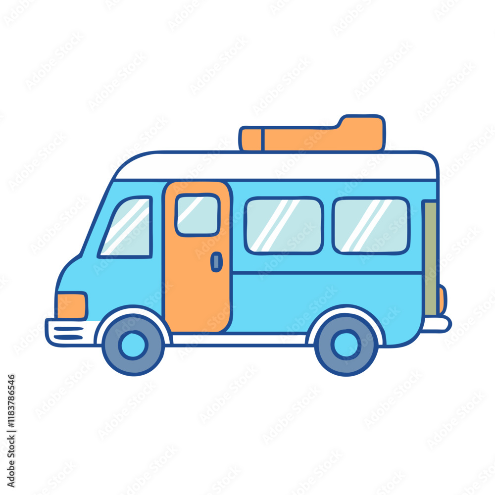 camper van vector icon, vehicles vector illustration - simple illustration of camper van perfect for logos, and vehicles-themed designs.