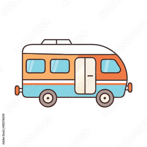 camper van vector icon, vehicles vector illustration - simple illustration of camper van perfect for logos, and vehicles-themed designs.