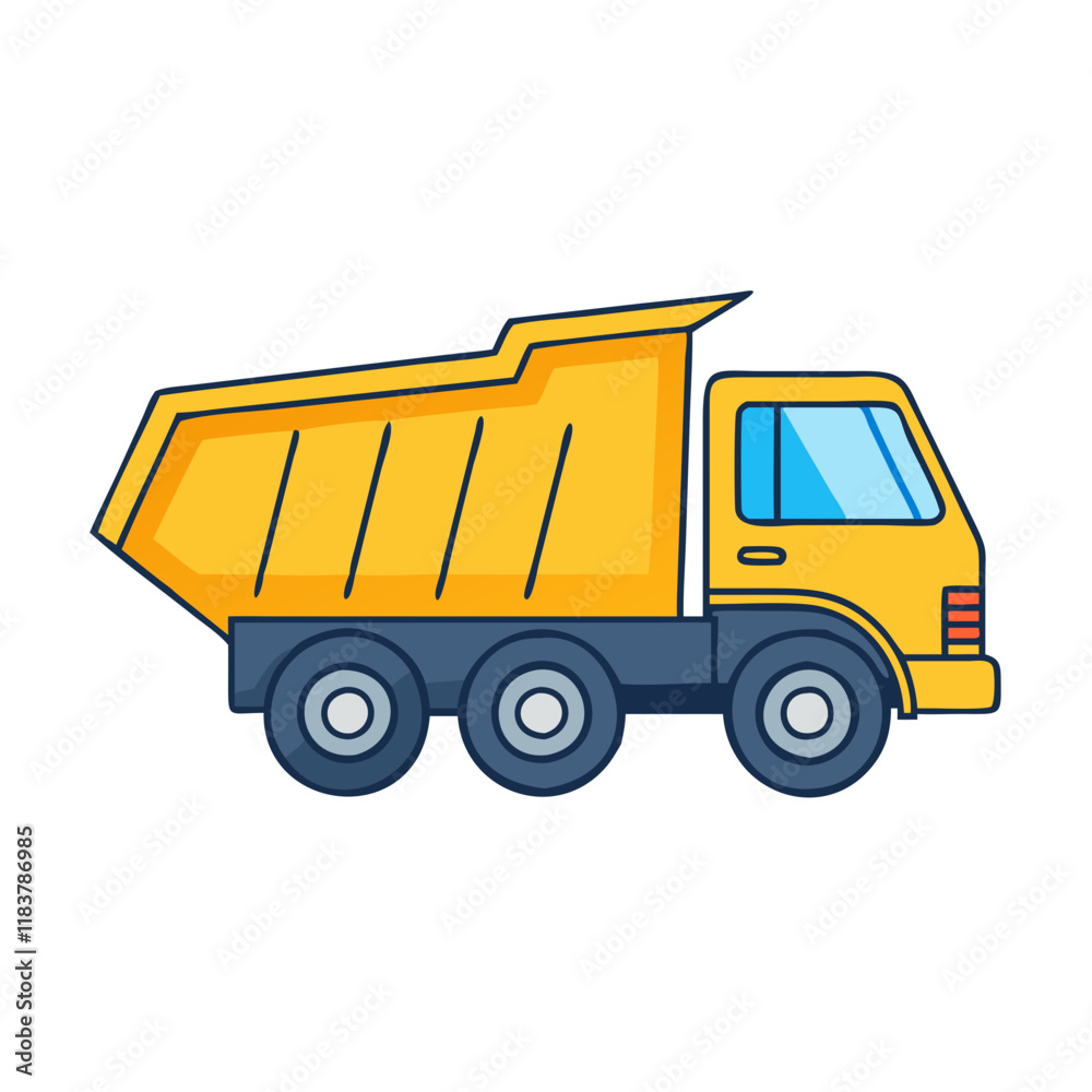 Fototapeta premium dump truck vector icon, vehicles vector illustration - simple illustration of dump truck perfect for logos, and vehicles-themed designs.