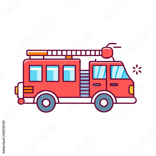 fire engine vector icon, vehicles vector illustration - simple illustration of fire engine perfect for logos, and vehicles-themed designs.