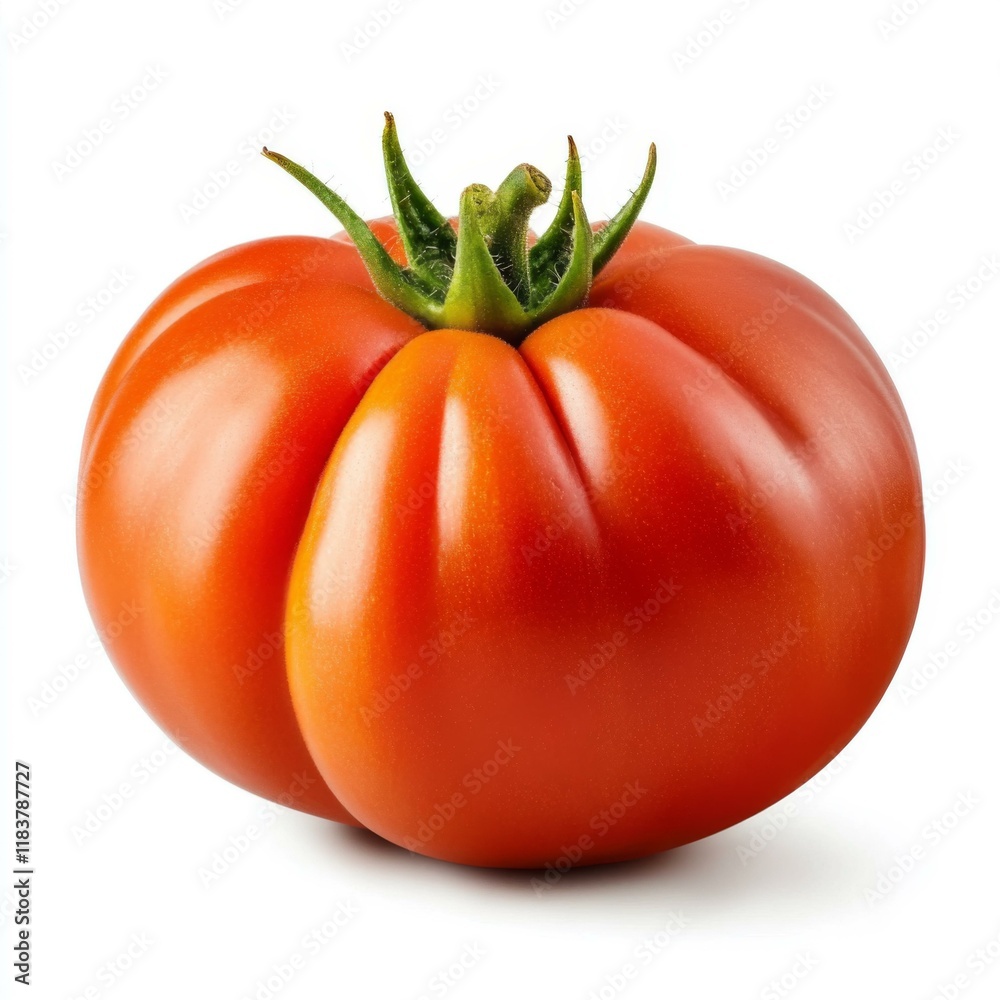 Red Beef Tomato Isolated on White Background Red Beef Tomato Isolated on White Background