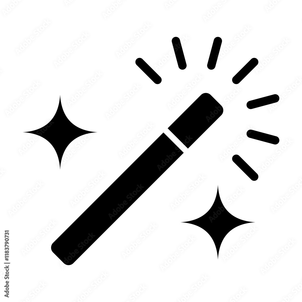 Magic Wand Glyph Icon Design